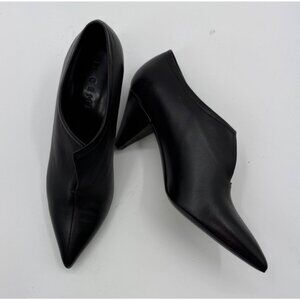 M. Gemi Alania Black Italian Leather Pointed Toe Heeled Shoes Size 7.5 or EU 38